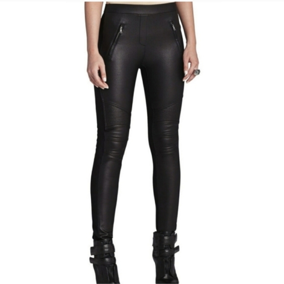 BCBGMaxAzria Pants - BCBGMaxAzria "Khalin" Women's Sz XS Black Leggings with Zipper Detail LIKE NEW